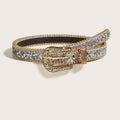 Gouden Parel Riem met Sierlijke Gesp en Zilveren Glitters