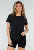 Zwart Sport T-shirt met Mesh en Gekruiste Rug