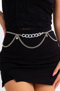 Zilveren Heup Bodychain met Schakelketting