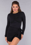 Zwarte Longsleeve Twist Stretch Top