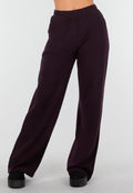 Aubergine Zachte Stretch Broek met Rechte Pijpen