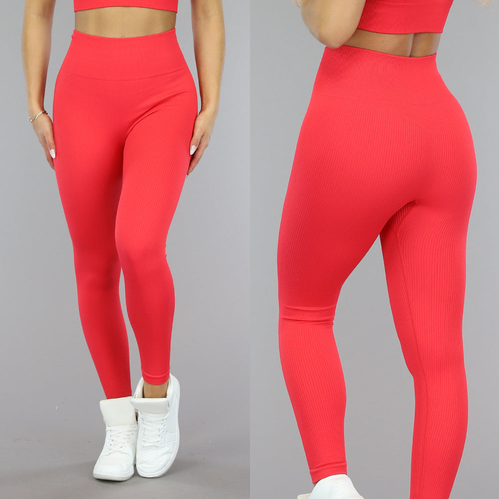 Rode Squatproof Sportlegging van Ribstof