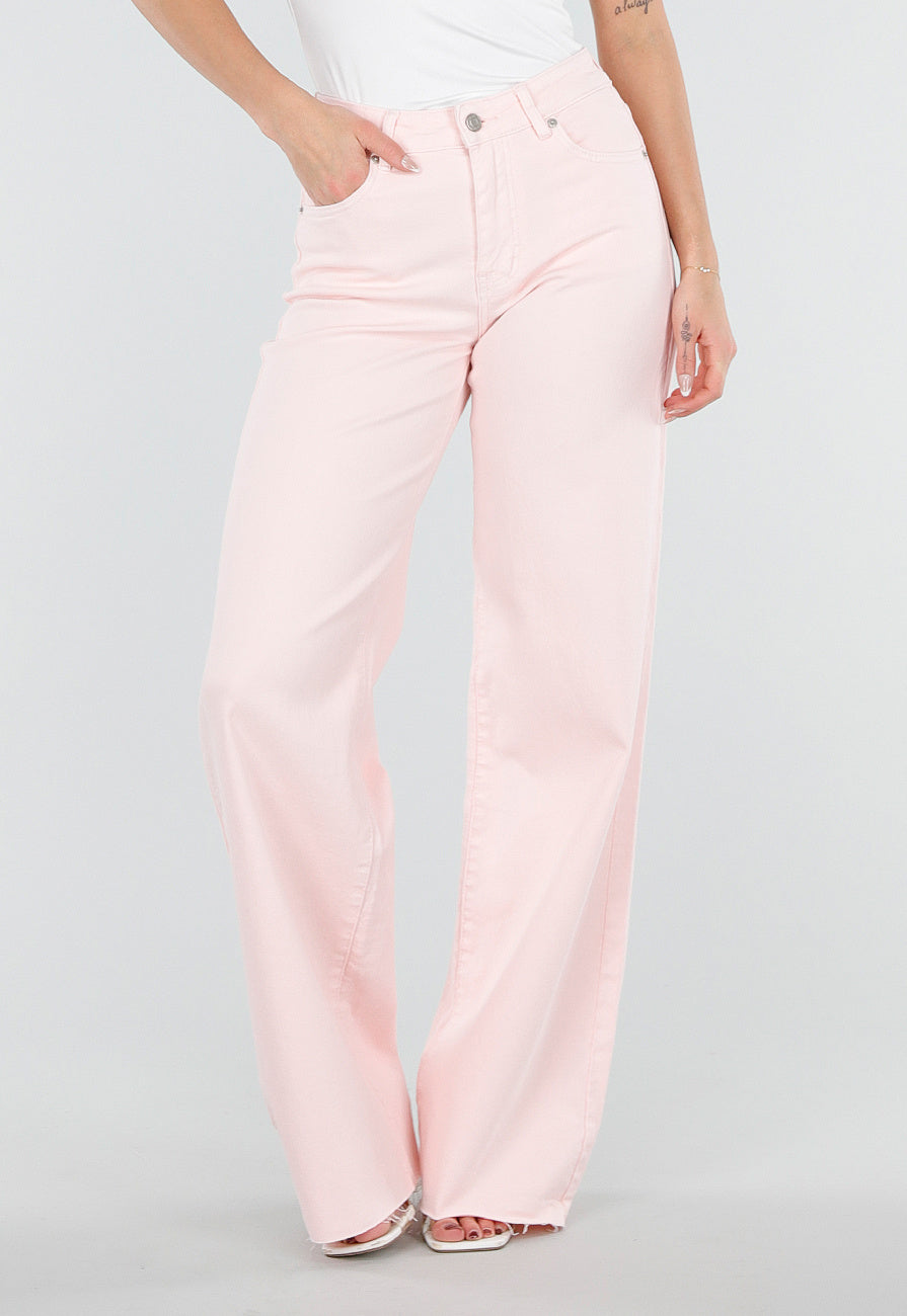 Lichtroze Wide Leg Tall Stretch Jeans van Denim