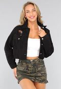 Zwart Cropped Denim Jasje
