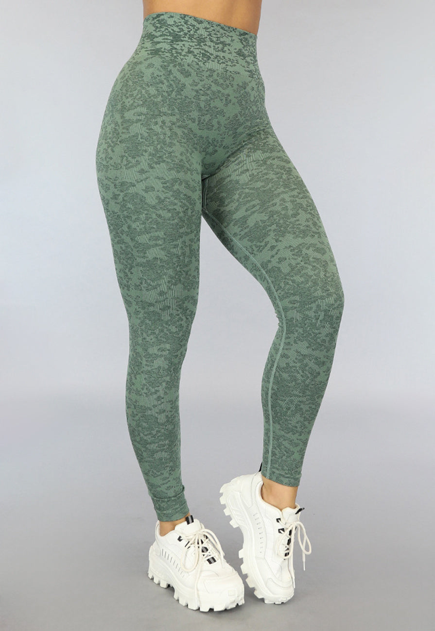 Groene Gemêleerde Squat Proof Sportlegging