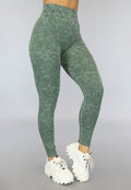 Groene Gemêleerde Squat Proof Sportlegging