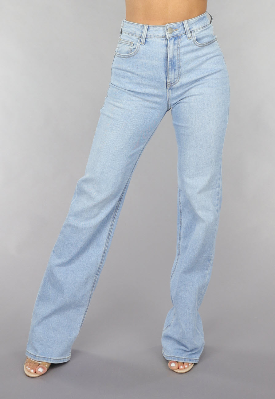 Redial Jeans Tall High Waist Lichtblauwe Straight Leg Jeans