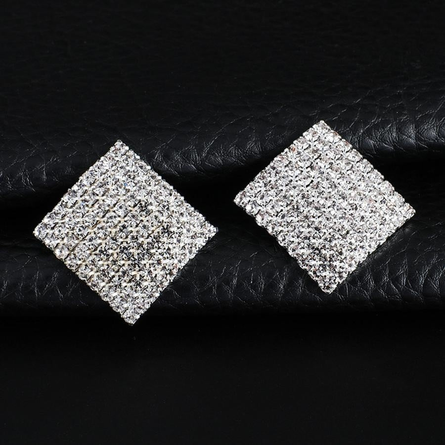 Vierkante Strass Oorbellen