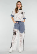 Witte Two Piece Set met Kant en Denim